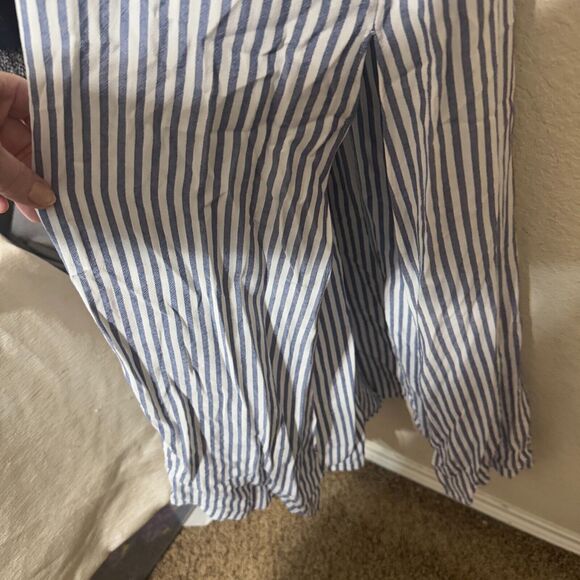 Maurices Dress Womens S Blue & White stripe off shoulder Maxi belted summer - Picture 4 of 8